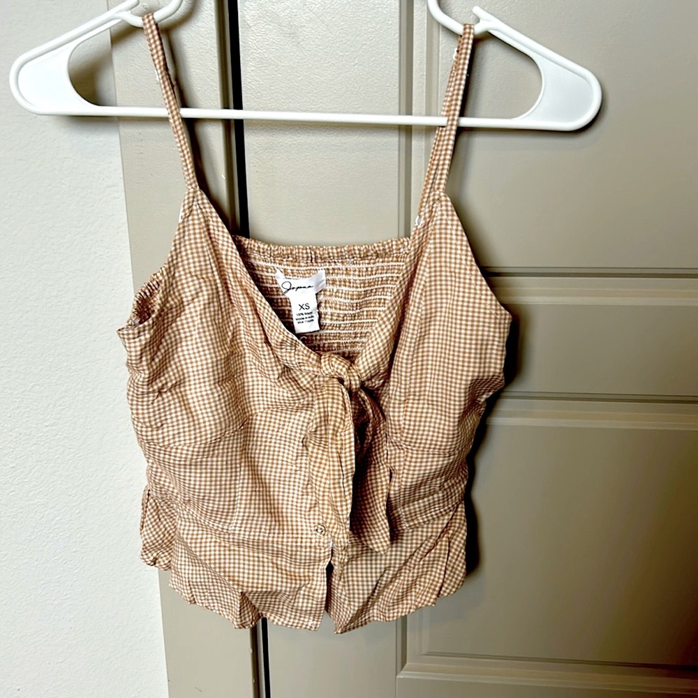 Front-tie Gingham Crop Top